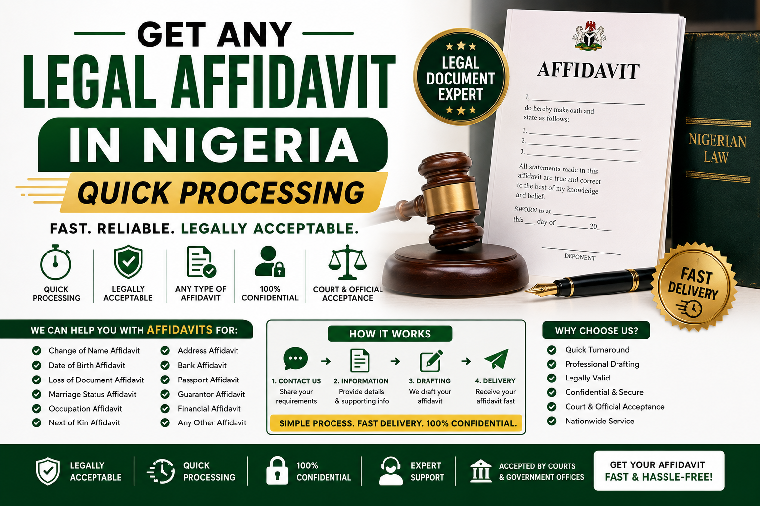 Get Any Legal Affidavit in Nigeria – Fast & Quick Processing